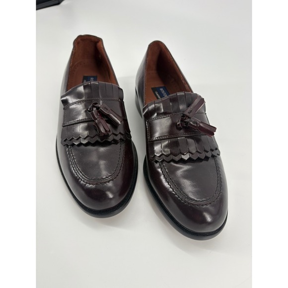Bostonian Classics Leather Tassel Loafers Burgundy Dress Shoes Mens Size 9.5M - Picture 1 of 8